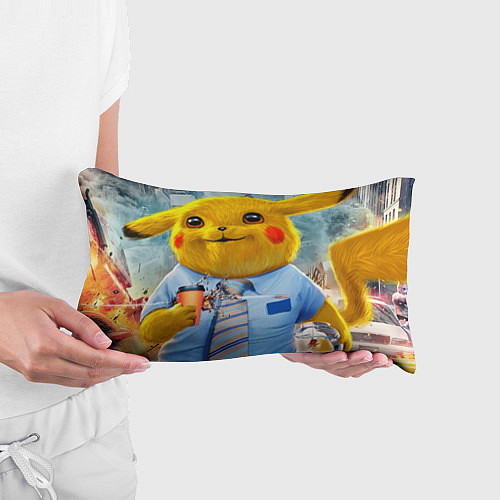 Подушка-антистресс PIKACHI PIKA PIKA GUY ПИКАЧУ ПЬЁТ КОФЕ / 3D-принт – фото 3