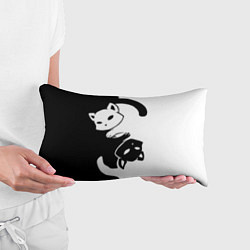 Подушка-антистресс Черный и белый кот кувыркаются, цвет: 3D-принт — фото 2