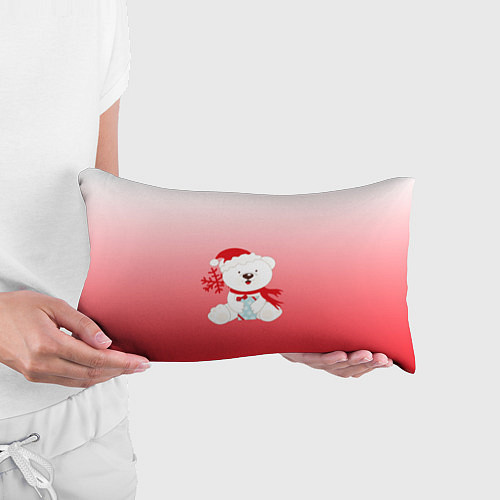 Подушка-антистресс Белый мишка с подарком / 3D-принт – фото 3