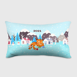 Подушка-антистресс Спящий тигренок в ожидании нового года, цвет: 3D-принт