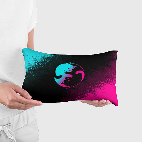 Подушка-антистресс ИНЬ ЯНЬ НЕОНОВЫЕ КОТИКИ / 3D-принт – фото 3