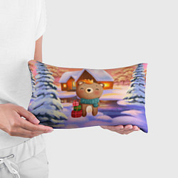 Подушка-антистресс Медвежонок Новогоднее настроение, цвет: 3D-принт — фото 2