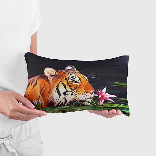 Подушка-антистресс Бенгальский Тигр в кустах / 3D-принт – фото 3