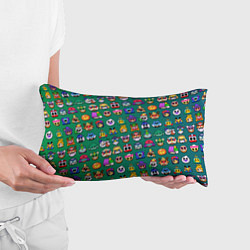 Подушка-антистресс Значки на скины Бравл Старс Brawl Зеленый градиент, цвет: 3D-принт — фото 2