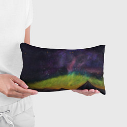 Подушка-антистресс Горный пейзаж со звёздным небом и северным сиянием, цвет: 3D-принт — фото 2