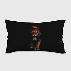 Подушка-антистресс Тигр на черном фоне, цвет: 3D-принт