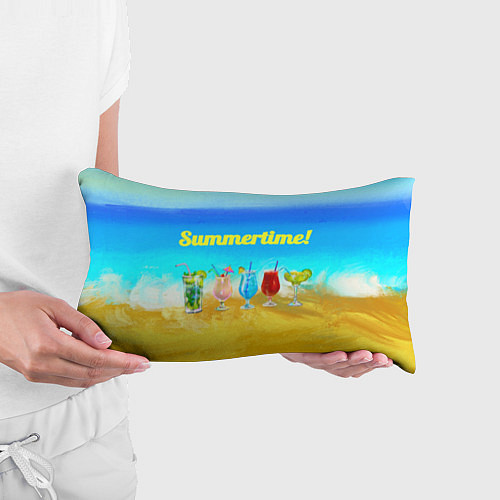 Подушка-антистресс Коктейли на фоне пляжа / 3D-принт – фото 3