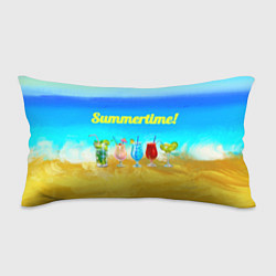 Подушка-антистресс Коктейли на фоне пляжа, цвет: 3D-принт