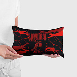 Подушка-антистресс Красный самурай с красными разводами, цвет: 3D-принт — фото 2