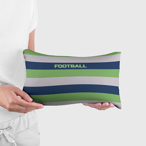 Подушка-антистресс Цветные полосы текст футбол Text football colored / 3D-принт – фото 3