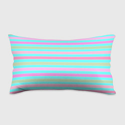 Подушка-антистресс Pink turquoise stripes horizontal Полосатый узор, цвет: 3D-принт