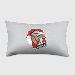 Подушка-антистресс Новогодний Мопс в очках, цвет: 3D-принт
