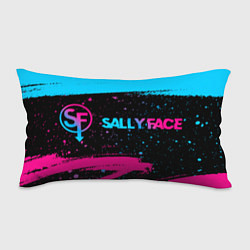 Подушка-антистресс Sally Face - neon gradient: надпись и символ, цвет: 3D-принт