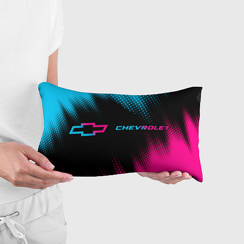 Подушка-антистресс Chevrolet - neon gradient: надпись и символ / 3D-принт – фото 3