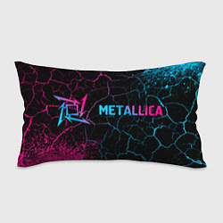 Подушка-антистресс Metallica - neon gradient: надпись и символ, цвет: 3D-принт