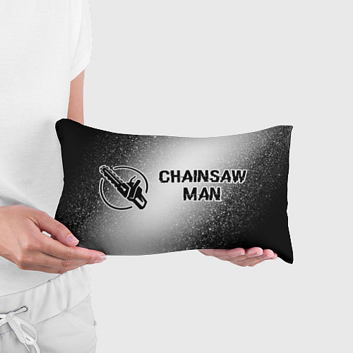 Подушка-антистресс Chainsaw Man glitch на светлом фоне: надпись и сим / 3D-принт – фото 3