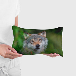 Подушка-антистресс Волк на фоне зелени, цвет: 3D-принт — фото 2