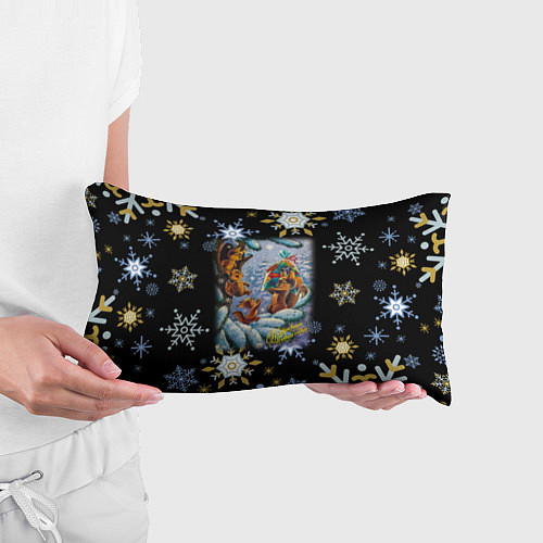Подушка-антистресс Новый год белка с бельчатами / 3D-принт – фото 3