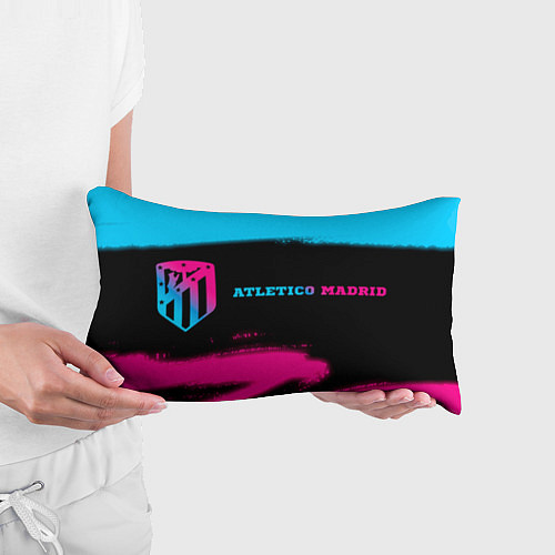 Подушка-антистресс Atletico Madrid - neon gradient: надпись и символ / 3D-принт – фото 3