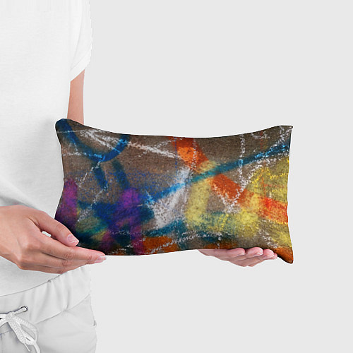 Подушка-антистресс Рисунок цветными мелками на асфальте / 3D-принт – фото 3