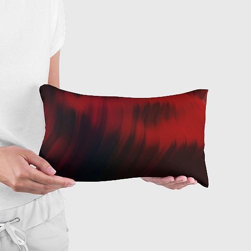 Подушка-антистресс Красные абстрактные волны во тьме / 3D-принт – фото 3