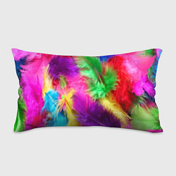 Подушка-антистресс Яркие разноцветные перья, цвет: 3D-принт