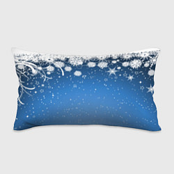 Подушка-антистресс Снежный узор на синем фоне, цвет: 3D-принт