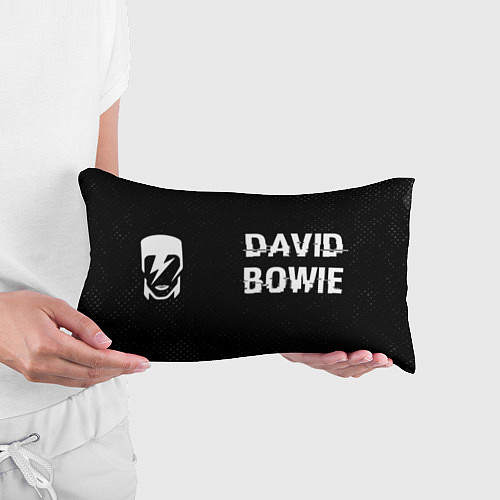 Подушка-антистресс David Bowie glitch на темном фоне: надпись и симво / 3D-принт – фото 3