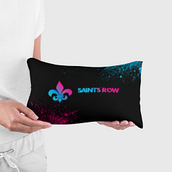 Подушка-антистресс Saints Row - neon gradient: надпись и символ, цвет: 3D-принт — фото 2