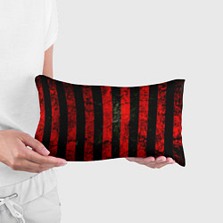 Подушка-антистресс Красно-черный фон в полоску, цвет: 3D-принт — фото 2