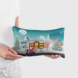 Подушка-антистресс В Новогоднюю ночь Дед Мороз едет на скутере с пода, цвет: 3D-принт — фото 2