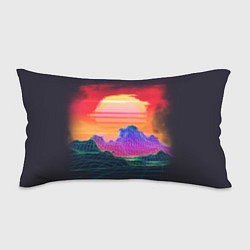 Подушка-антистресс Синтвейв неоновые горы на закате, цвет: 3D-принт