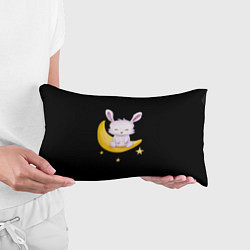 Подушка-антистресс Крольчонок сидит на месяце на чёрном фоне, цвет: 3D-принт — фото 2