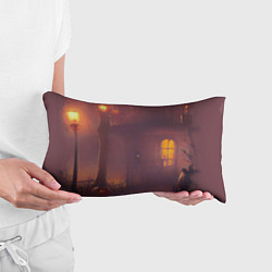 Подушка-антистресс Викторианский дом и старые фонари с тыквами в пурп, цвет: 3D-принт — фото 2