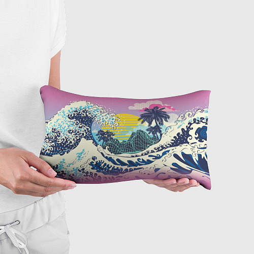 Подушка-антистресс Штормовые океанские волны и пальмы / 3D-принт – фото 3