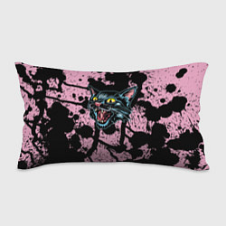 Подушка-антистресс Чёрный котяра - Чёрные кляксы, цвет: 3D-принт