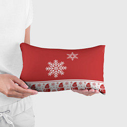 Подушка-антистресс Снеговики в снежинках, цвет: 3D-принт — фото 2