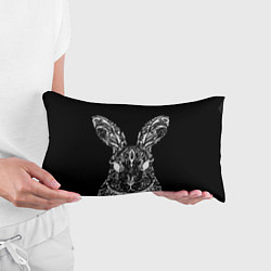 Подушка-антистресс Черный кролик арт, цвет: 3D-принт — фото 2