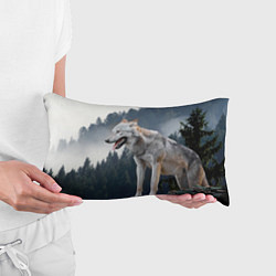 Подушка-антистресс Волк на фоне леса, цвет: 3D-принт — фото 2