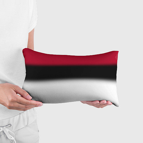 Подушка-антистресс Размытый полосатый узор черный красный белый / 3D-принт – фото 3