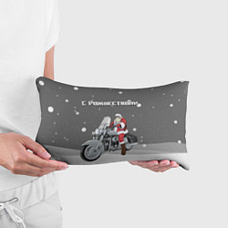 Подушка-антистресс Санта Клаус байкер, цвет: 3D-принт — фото 2