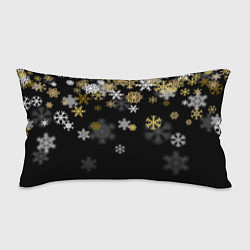Подушка-антистресс Золотые и белые снежинки, цвет: 3D-принт