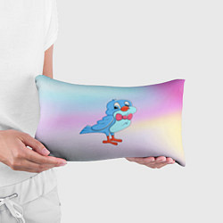 Подушка-антистресс Птица с бабочкой на радужном фоне, цвет: 3D-принт — фото 2