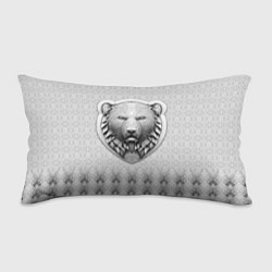 Подушка-антистресс Медведь чёрно-белый барельеф с этническим орнамент, цвет: 3D-принт