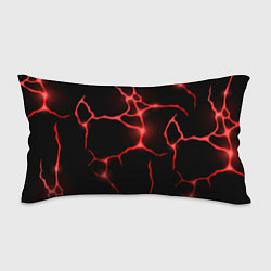 Подушка-антистресс Красные неоновые трещины, цвет: 3D-принт