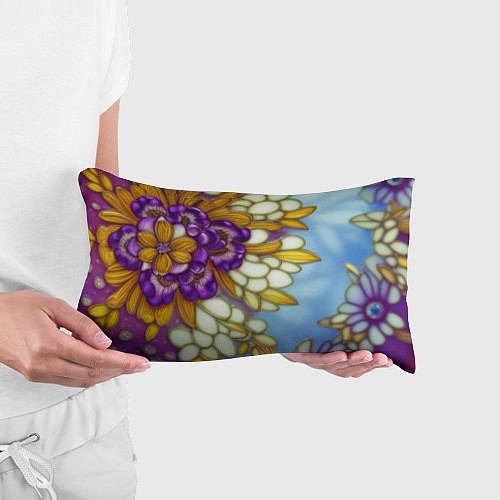 Подушка-антистресс Фиалковый букет стеклянный узор / 3D-принт – фото 3