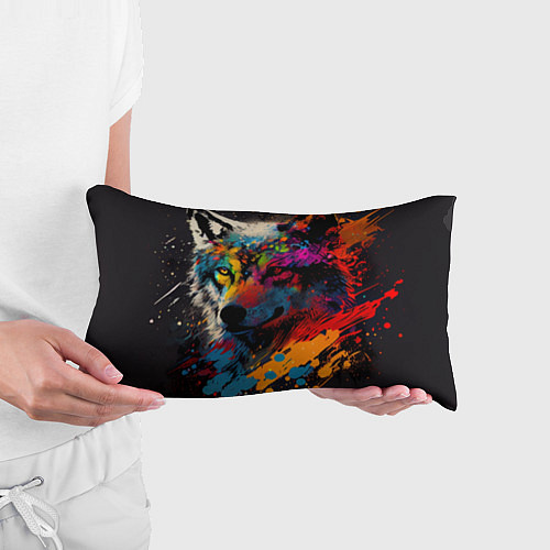 Подушка-антистресс Волк, яркие цвета / 3D-принт – фото 3