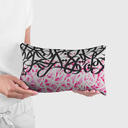 Подушка-антистресс Черно-розовая каллиграфия, цвет: 3D-принт — фото 2