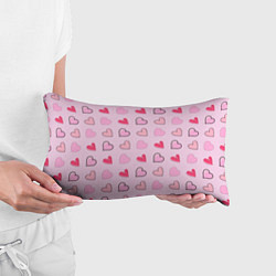 Подушка-антистресс Валентинки на нежно-розовом фоне, цвет: 3D-принт — фото 2