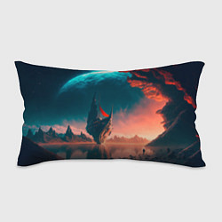 Подушка-антистресс Абстрактный летающий корабль и луна, цвет: 3D-принт